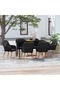 7 Piece Garden Dining Set with Cushions Black