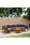 7 Piece Garden Lounge Set with Cushion Solid Acacia Wood