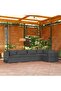 5 Piece Garden Lounge Set with Cushions Poly Rattan Grey