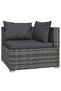 6 Piece Garden Lounge Set with Cushions Poly Rattan Grey - 2