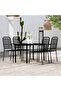 5 Piece Garden Dining Set Black