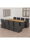 9 Piece Outdoor Dining Set with Cushions Poly Rattan Black