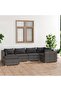 6 Piece Garden Lounge Set with Cushions Poly Rattan Grey