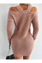 Women's Knitwear Dress Tunic Powder Long T-Sleeve Shoulder Detail Casual Stylish Soft - 4