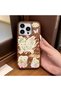 iPhone 16 Pro Compatible Brown Leather Textured Silicone Protects Camera Shock-Absorbing Case Butterfly