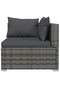 3-Seater Sofa with Cushions Grey Poly Rattan - 5
