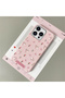 iPhone 16 Pro Compatible Pink Leather Textured Silicone Protects Camera Shock-Absorbing Case Flower - 2
