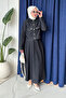 Hola Denim Jacket Skirt Hijab Set - Navy Blue - 7