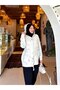 Angora Fabric Shiny Patterned Pocketed Hooded Cardigan - 3