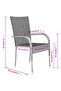 7 Piece Outdoor Dining Set Brown and Black - 3