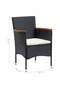 5 Piece Garden Dining Set with Cushions Poly Rattan Black - 3