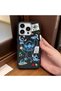 iPhone 16 Pro Max Compatible Black Leather Textured Silicone Protects Camera Shock-Absorbing Case Stitch