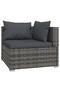 3-Seater Sofa with Cushions Grey Poly Rattan - 4