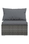 5 Piece Garden Lounge Set with Cushions Poly Rattan Grey - 5