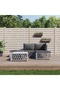 5 Piece Garden Lounge Set with Cushions White Steel