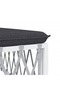 5 Piece Garden Lounge Set with Cushions White Steel - 7