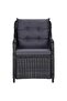 7 Piece Garden Dining Set Black - 4