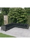 7 Piece Garden Lounge Set with Cushions Poly Rattan Dark Grey