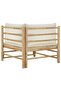 2 Piece Garden Lounge Set with Cream White Cushions Bamboo - 5