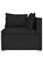 4 Piece Garden Lounge Set with Cushions Black Poly Rattan - 5