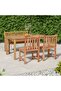 4 Piece Garden Dining Set Solid Wood Teak