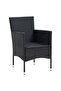 3 Piece Garden Dining Set with Cushions Poly Rattan Black - 4