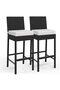 2-Pack Wicker Rattan Outdoor Barstools with Removable Cushions for Outdoor Garden & Backyard - 8