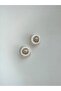 Women's Special Series Sun Detail Button Black & White Gold Earrings – Color Options Available – Gold - White - 4