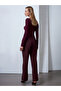 72252 Suede Look Trousers with Stitching Detail - 2