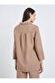 Women Beige Longline Shirt with 3/4 Sleeves - 5