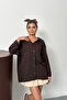 Women's Long Sleeve Single Pocket Loose Shirt Brown - 26Y 2131 - 5