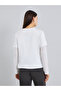 Women White Slogan Print Layered Sleeve T-Shirt - 5