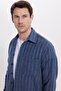 Men's regular fit classic striped double pocket flap carpenter shirt