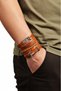 Ax and Tree of Life Design Tan 5 Pieces Genuine Leather Bracelet Fashion Bracelet Handmade Bracelet - 2
