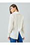Women White Sheer Shirt with Side Tie Detail - 4