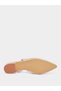 Women Beige Satin Slingback Shoes with Floral Detail - 6