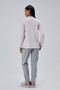Mooncover Women's Checkered Top Half Placket Buttoned Winter Pajama Set – Pink & Gray - 7