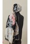 Luxury Wide Voile Silk Shawl Hijab Foulard Scarf Shawl with Rose Pattern 90 X 180 cm - 2