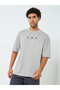 Men Oversized Minimal Print T-Shirt