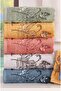Tropical - 70% Bamboo 30% Cotton 3D Embroidered Hand Towels - Set of 6 50X90 - 2