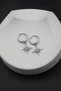 Silver Color Stainless Steel Hoop Earrings with Stone Star Figure - 7