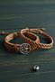 Tree of Life Design Tan 2 Pieces Genuine Leather Bracelet Fashion Bracelet Gift Bracelet - 3