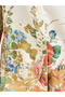 Women Floral Print Satin Longline Shirt - 3
