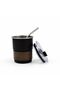 Insulated Stainless Steel Tumbler Beverage Mug with Lid & Steel Straw Wooden Grip Tea / Coffee Cup - 2