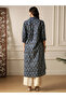 Women Indigo Collared Ethnic Floral Print Kurta - 3