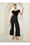 Women Black Off-Shoulder Twist Knit Top - 2