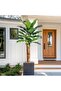 Artificial Banana Tree with Grey Planter, Faux Banana Leaf Plant for Home Office - 5