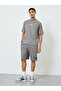 Men Grey Oversized Slogan T-Shirt - 2