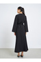 Women Black A-Line Wrap Midi Dress - 5