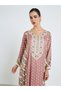 Women Pink Embroidered A-Line Jalabiya - 2
